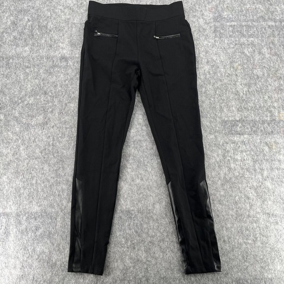GUESS Black Leather Accent Work Pants - Picture 8 of 8